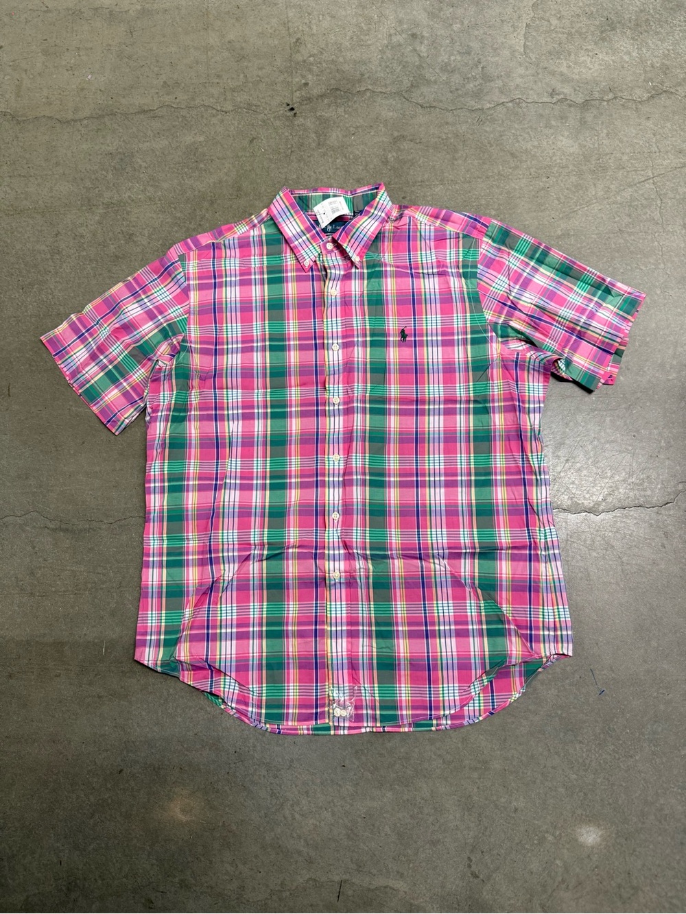 Vintage Y2K Polo Ralph Lauren Multi Color Plaid Button Shirt Mens XL New W Tag